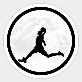 Basketball Player in Full Moon Sticker